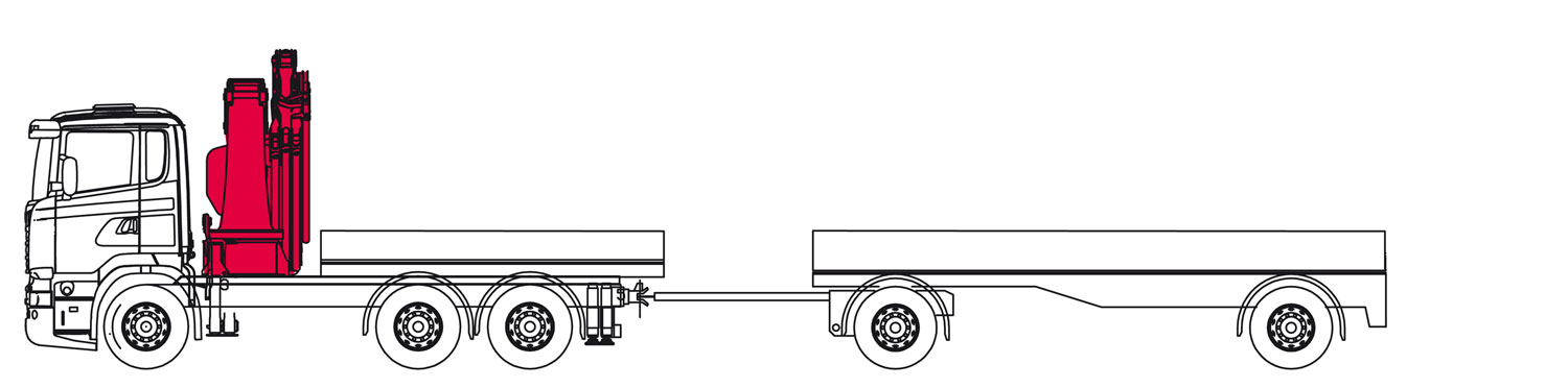 HMF 3 Kranfahrzeug mit Anhänger Roth Transport AG